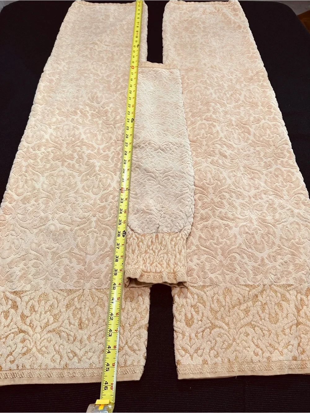 Bianca Exclusive VINTAGE Bath Towels (2) & Hand Towel Set in Champagne & Gold